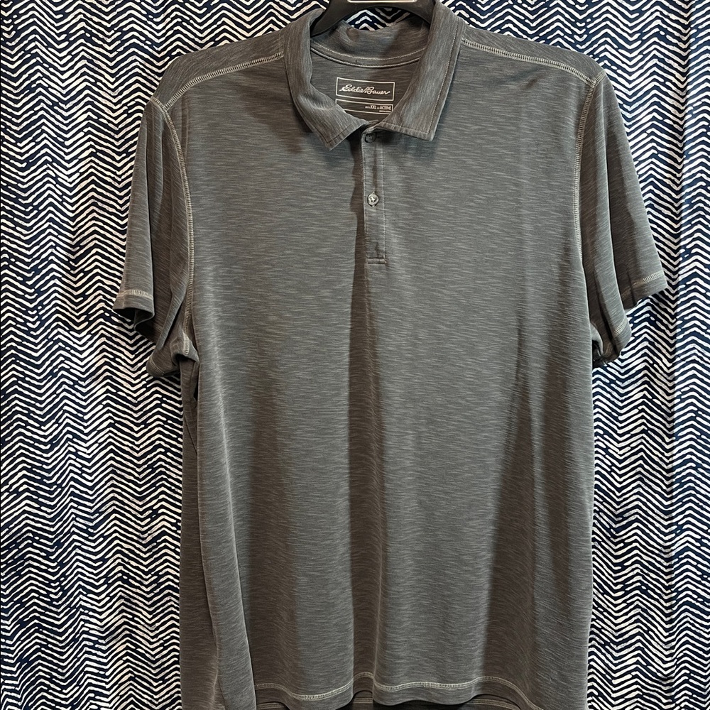 Eddie Bauer Active Fit Charcoal Polo Shirt